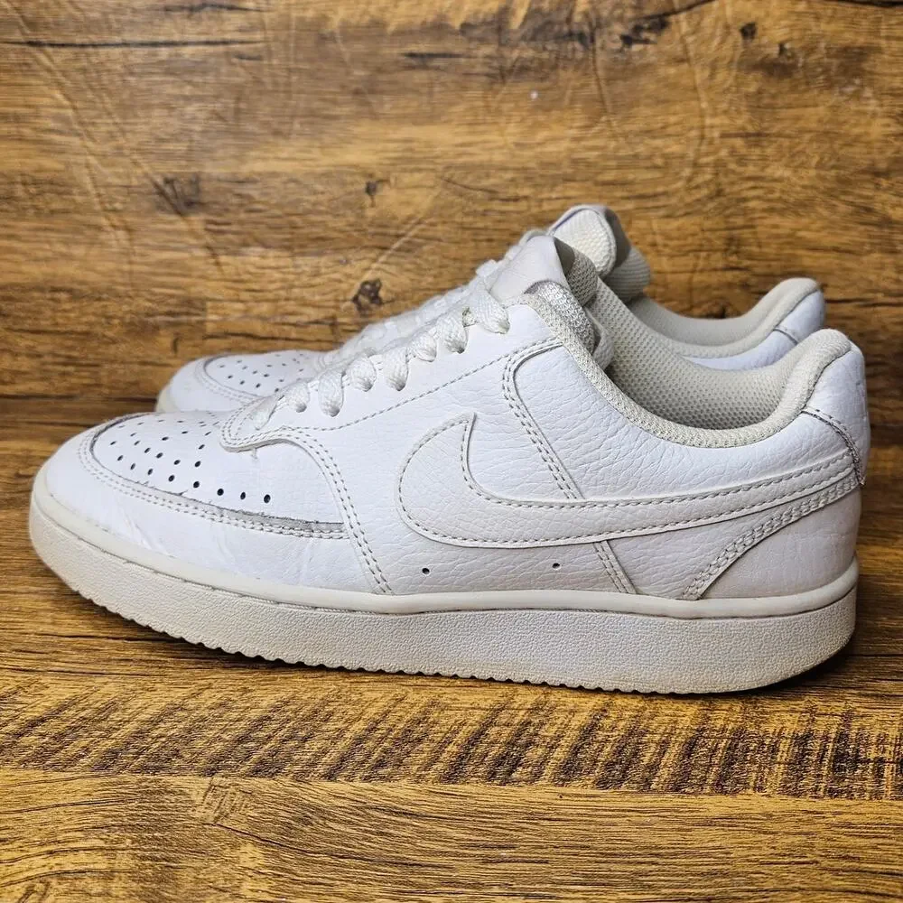 Nike Court Vision Low Triple White Sneakers size 6 womens